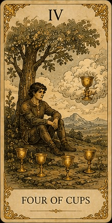 컵 4 (Four of Cups) 타로 카드