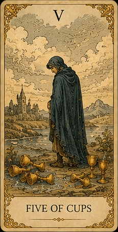 컵 5 (Five of Cups) 타로 카드