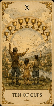 컵 10 (Ten of Cups) 타로 카드
