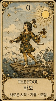 광대 (The Fool) 타로 카드