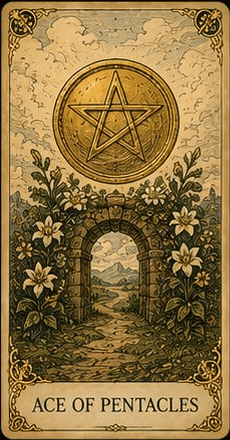 펜타클 에이스 (Ace of Pentacles) 타로 카드