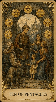 펜타클 10 (Ten of Pentacles) 타로 카드