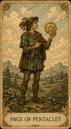 펜타클 페이지 (Page of Pentacles) 타로 카드