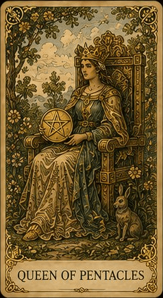 펜타클 퀸 (Queen of Pentacles) 타로 카드