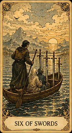 소드 6 (Six of Swords) 타로 카드