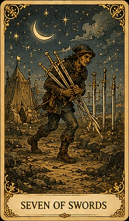 소드 7 (Seven of Swords) 타로 카드