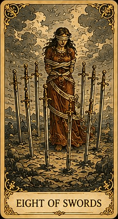 소드 8 (Eight of Swords) 타로 카드