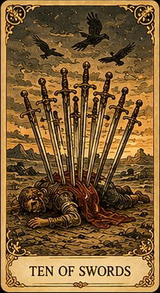 소드 10 (Ten of Swords) 타로 카드