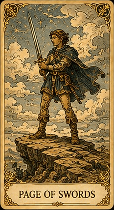 소드 페이지 (Page of Swords) 타로 카드