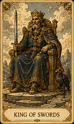 소드 킹 (King of Swords) 타로 카드
