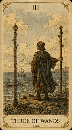 완드 3 (Three of Wands) 타로 카드