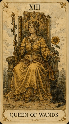 완드 퀸 (Queen of Wands) 타로 카드